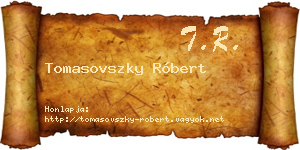 Tomasovszky Róbert névjegykártya